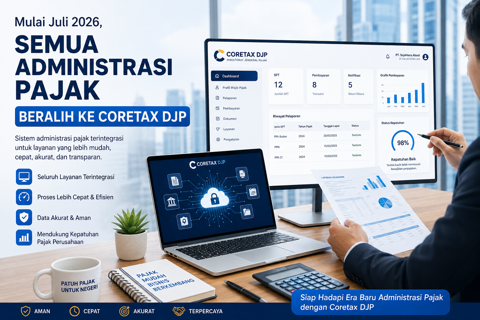 Mulai Juli 2026, Semua Administrasi Pajak Beralih ke Coretax DJP
