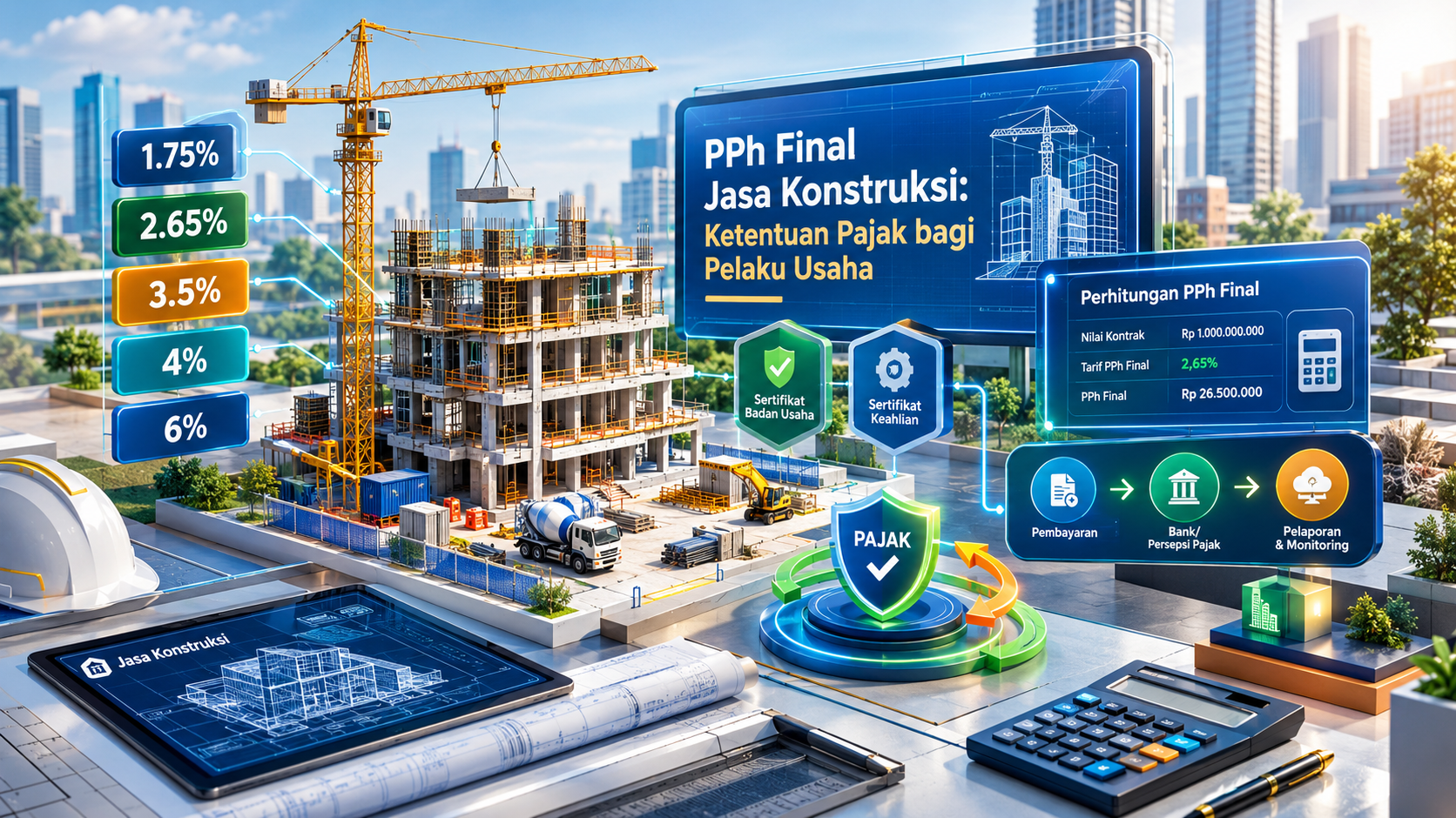 PPh Final Jasa Konstruksi dan ketentuan tarif pajaknya
